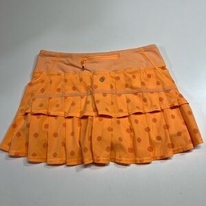 Lululemon Pacesetter Skirt Skort Color: Creamsicle Pop Orange Dot Women’s Size 4